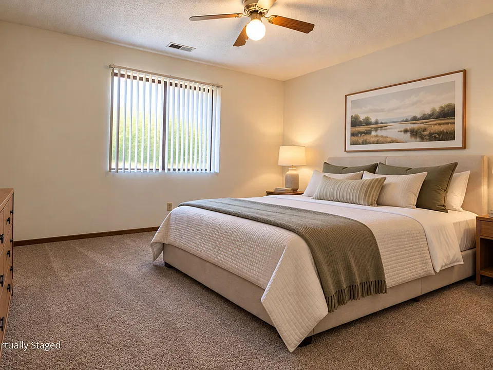 A peaceful bedroom retreat with plenty of room to unwind and recharge.