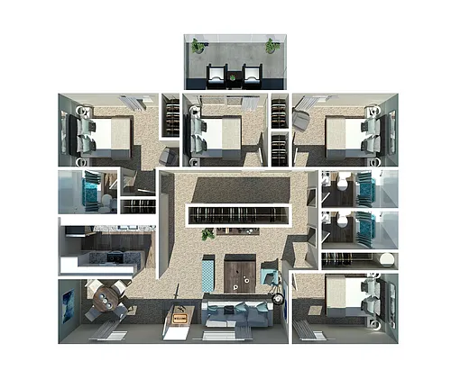 Floor plan 4 Bedroom 3 Bath