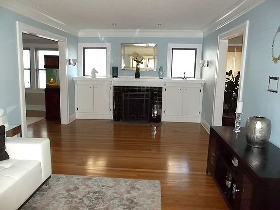 Built-ins surround fireplace