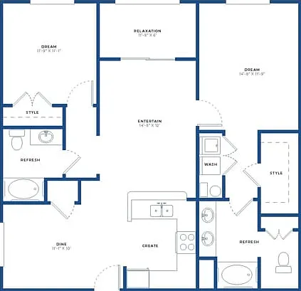 2x2 Large w/Sunroom Renovated Floor Plan 2x2 Large w/Sunroom Renovated Floor Plan