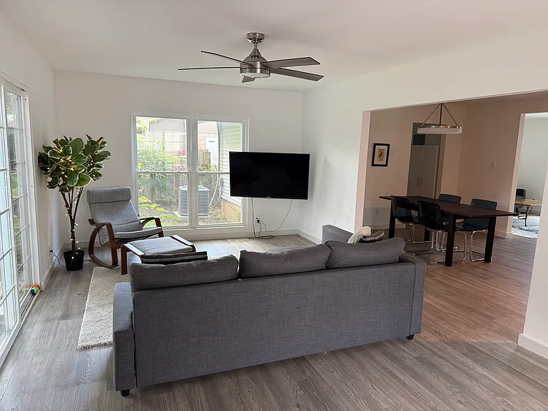 Back family room with TV.