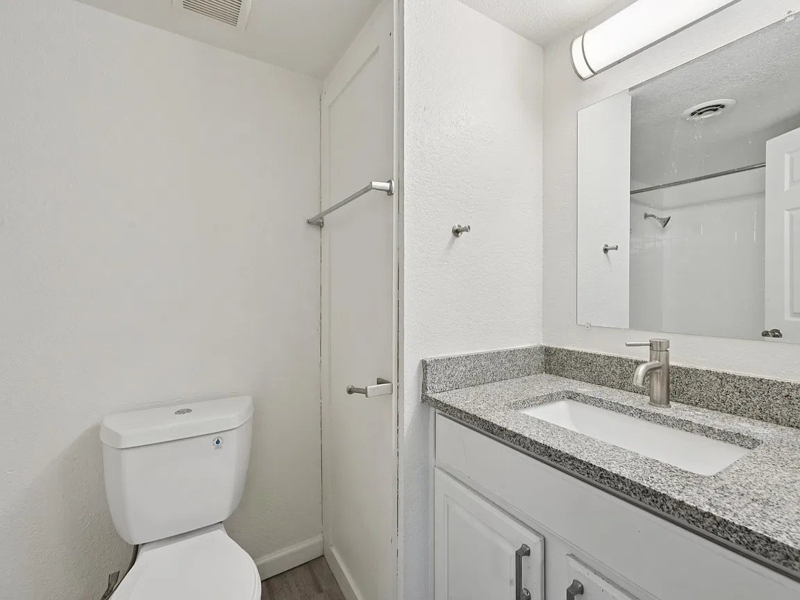 Representative apartment bathroom at Cornell Apartments.