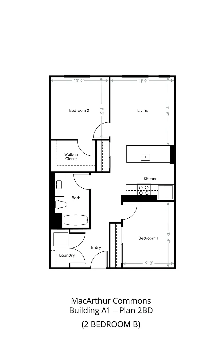 Floor plan 2 Bedroom B