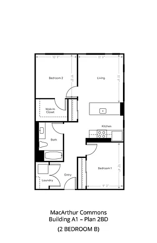 Floor plan 2 Bedroom B