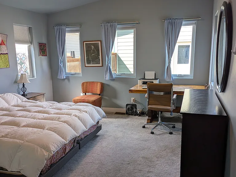 Master bedroom with room for a small office