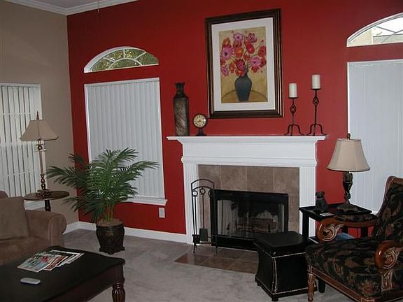 Living room with fireplace