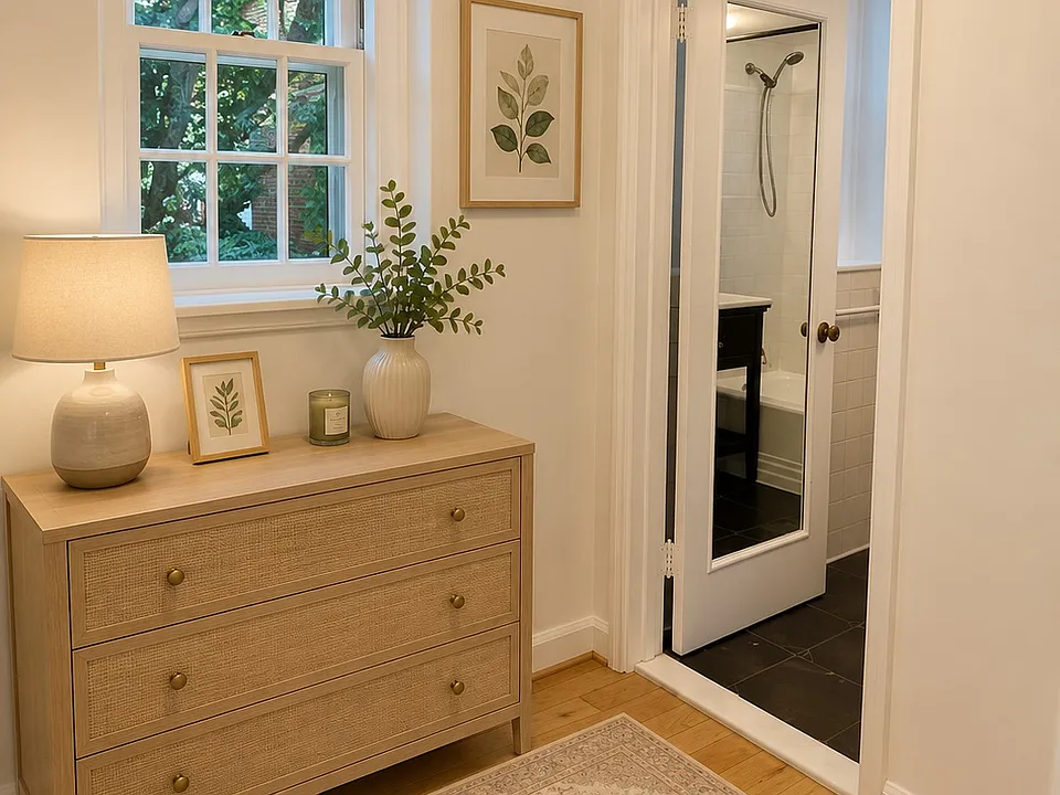 AI virtual staging of dressing room/office space