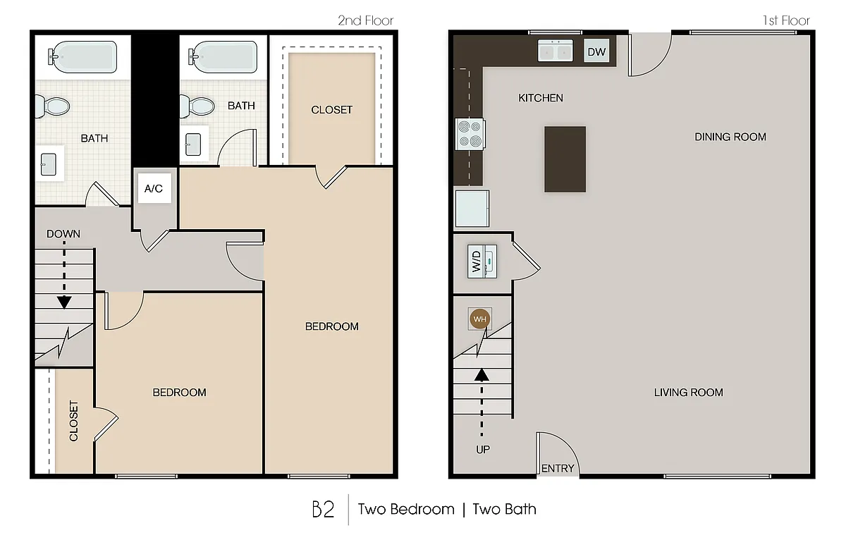 Floor plan 2 bedroom 2 bath