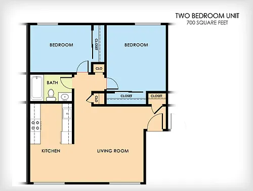 Floor plan Two-Bedroom