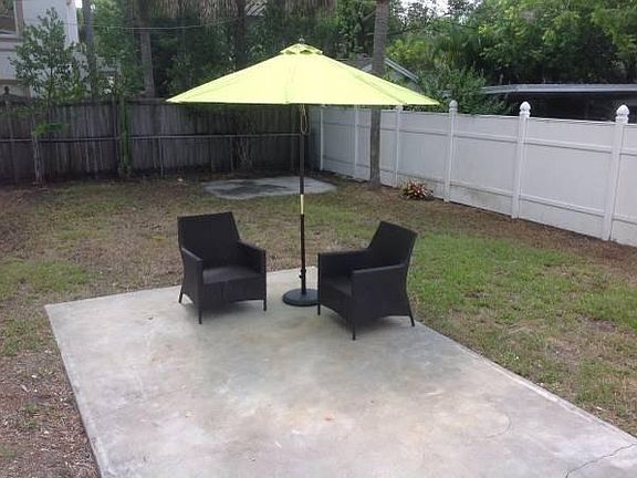 Personal fenced in backyard