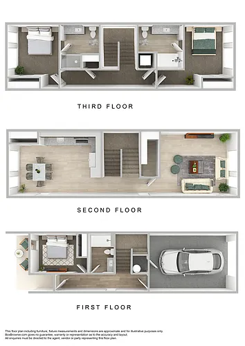 Floor plan 3x3 with Attached Garage