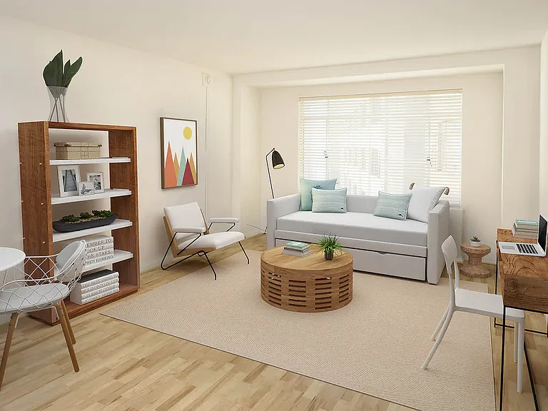 Studio Living Room with Hard Surface Flooring