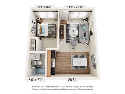 Floor plan One Bedroom