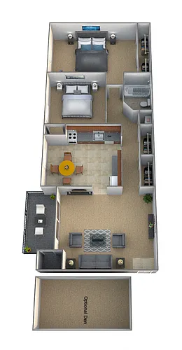 Floor plan 2 Bedroom 1 Bath