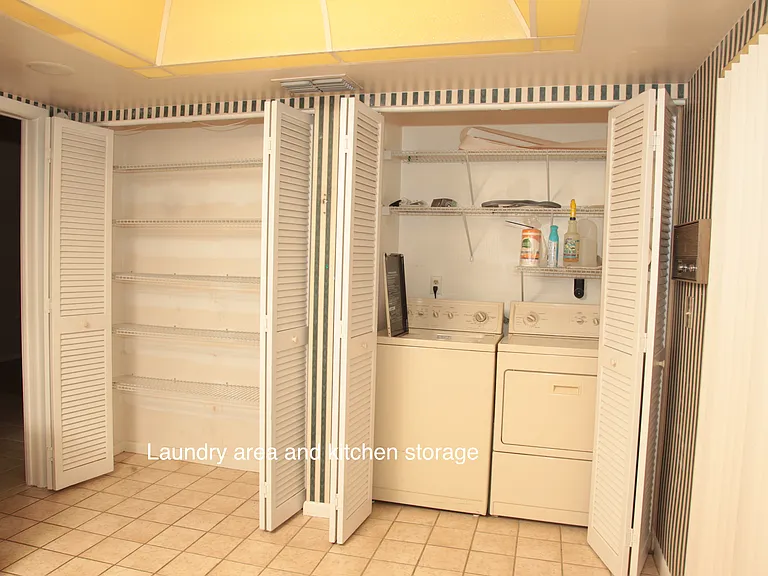 Kitchen storage and laundry area