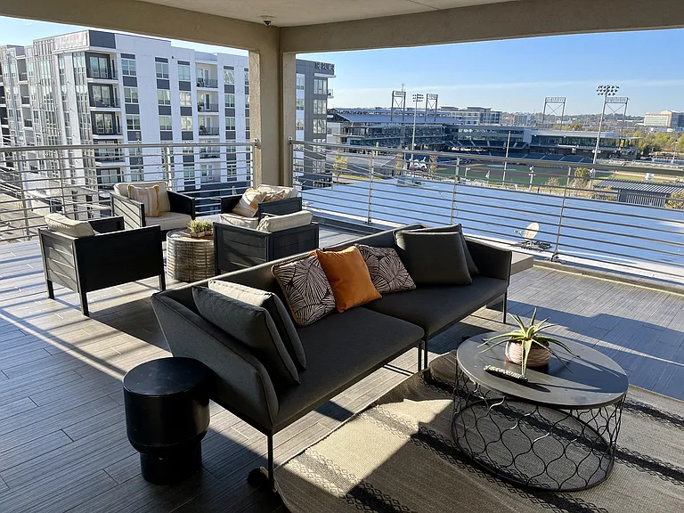 Rooftop Resident Lounge with Stadium View