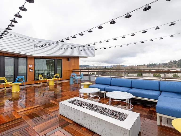 Lounge around the rooftop fire pit