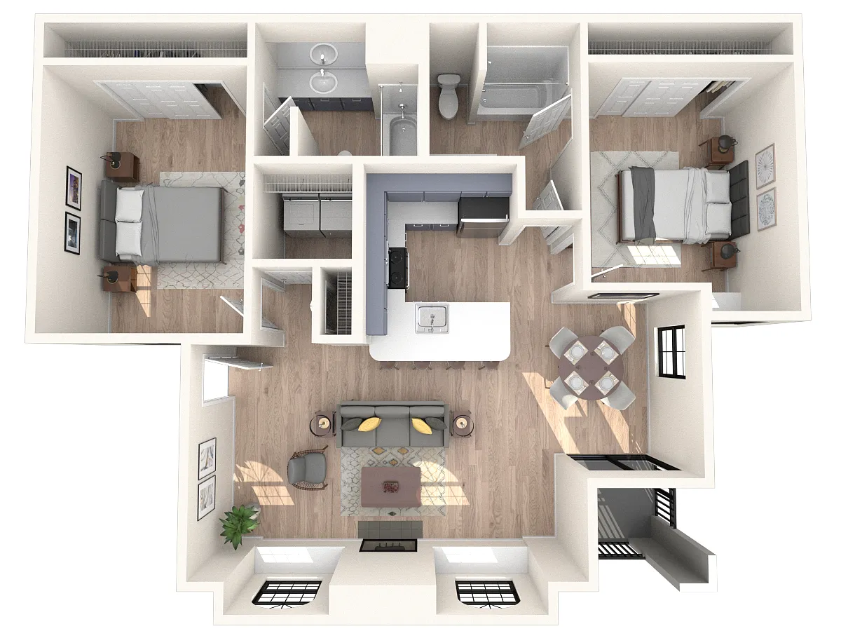 Floor plan 2X2 | Isle | Classic