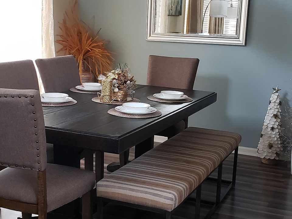 Dining area with sliding door access to patio