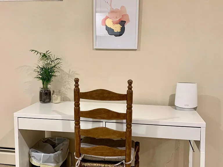 Basement level desk area