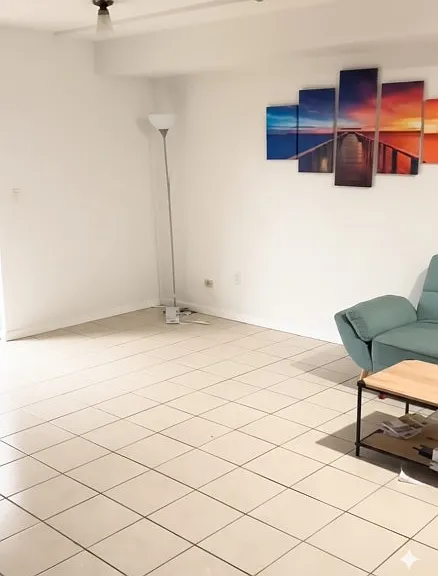 Additional space in living room for home office area