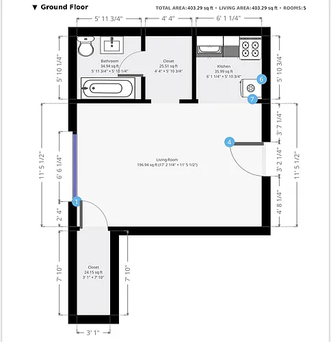 Floor plan Top Floor Studio Medium