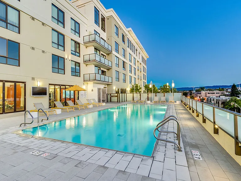 Resort-style pool on the rooftop