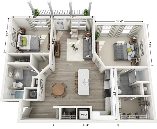 Floor plan Diamond Balcony