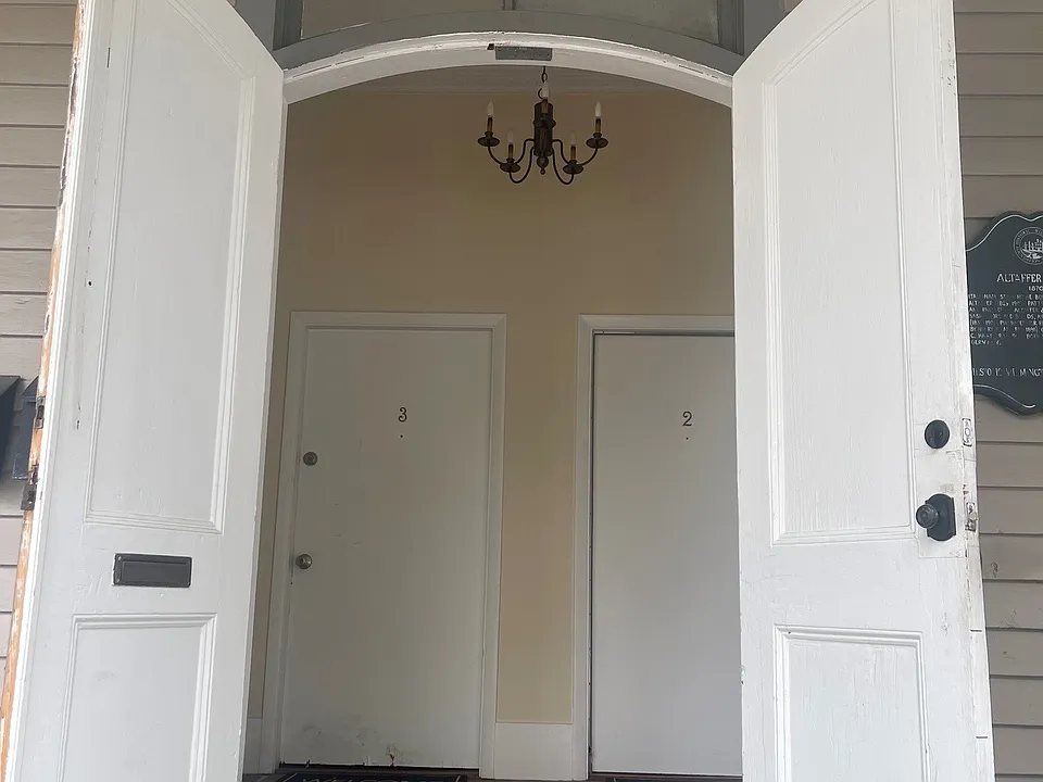 Main secured entry to vestibule