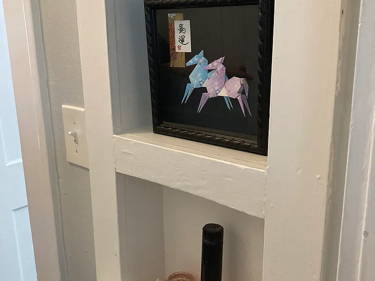 Telephone Stand from the 1920s--Becomes Room to Display Art