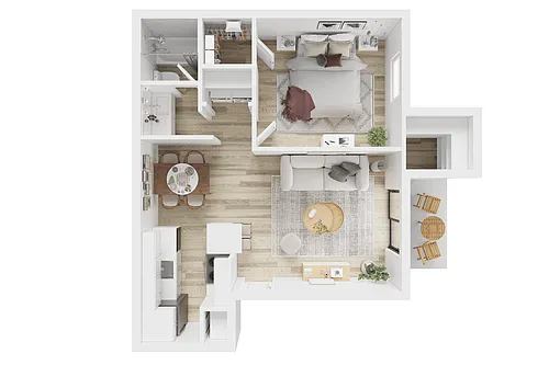 Floor plan 1x1 Large Gold