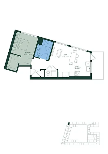Floor plan 1 Bed/1 Bath-A3