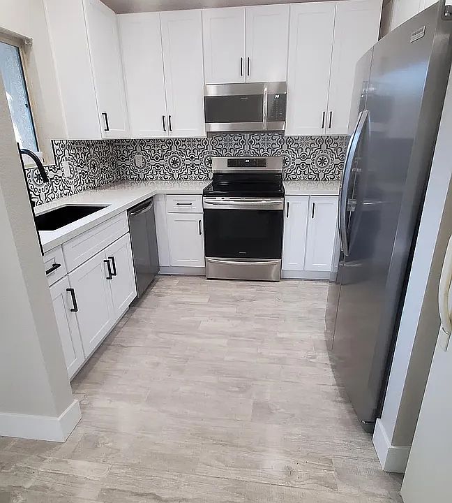Kitchen with new shaker cabinets