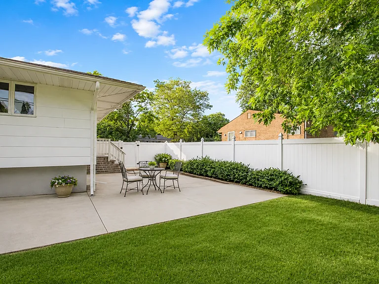 Fully fenced in yard