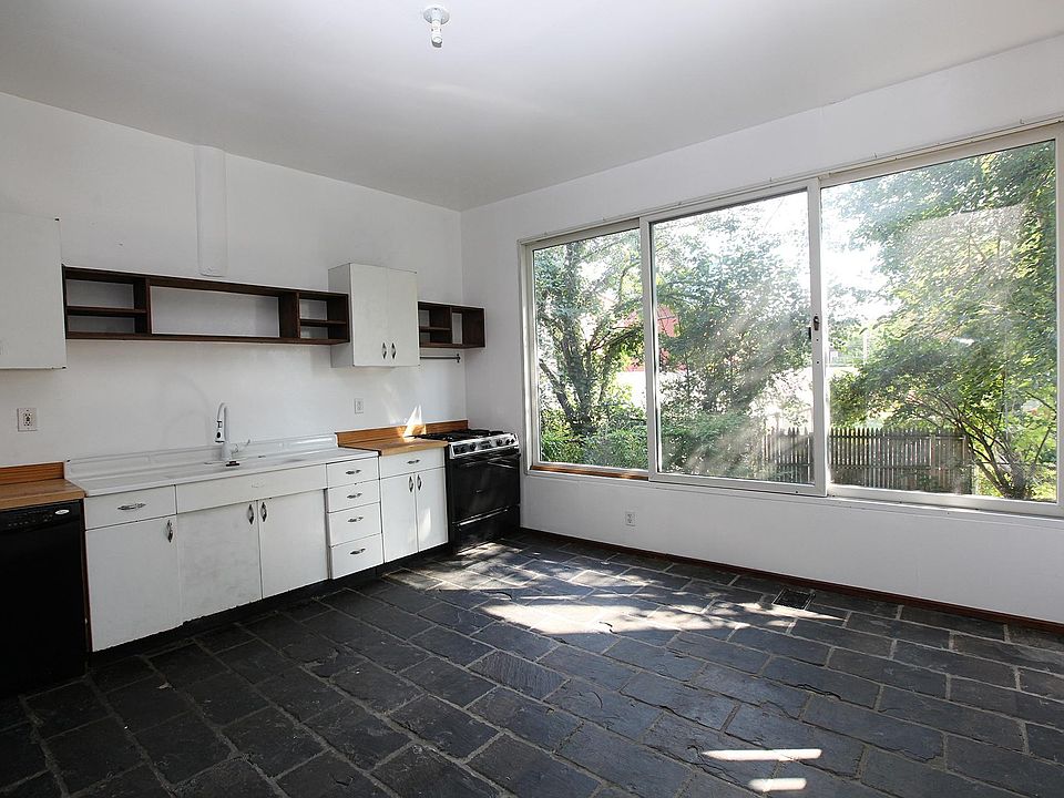 kitchen with oversized sliding windows