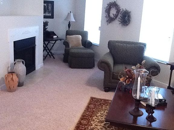 Living room area with gas ventless fireplace