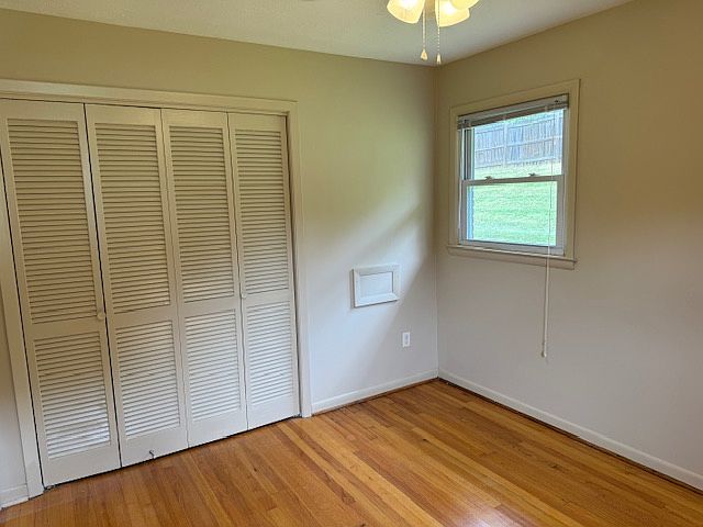 Master bedroom closet door. east facing window