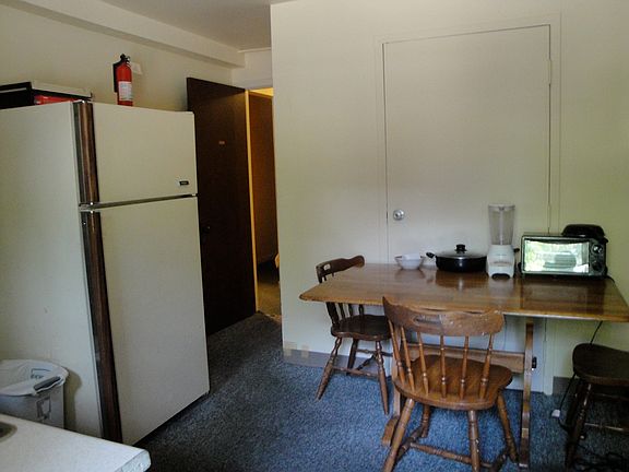 Kitchen frig, dining table