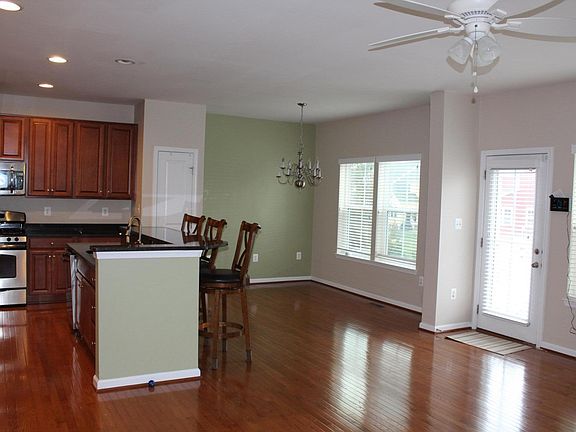 Main floor dining area and island.