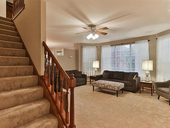 Stairs leading to 2nd floor which are off the entrance foyer and family room.