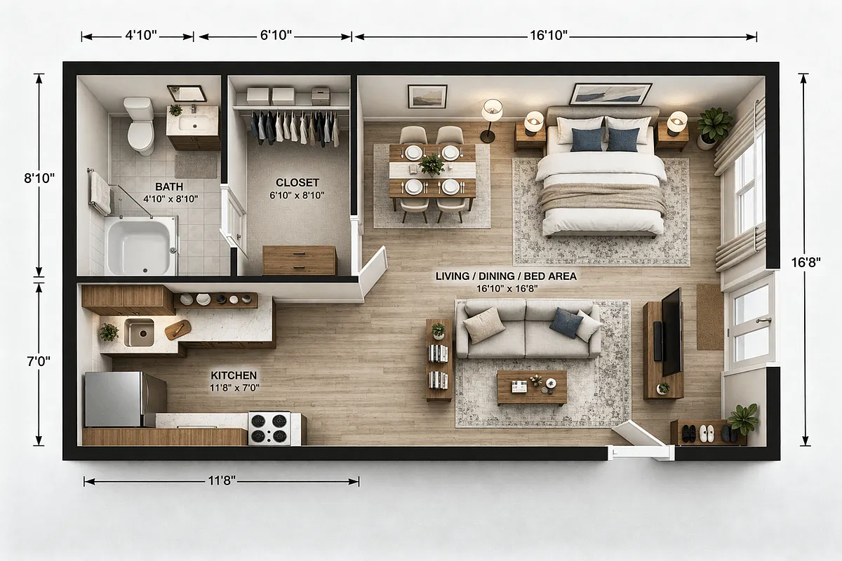 Floor plan Garden Efficiency