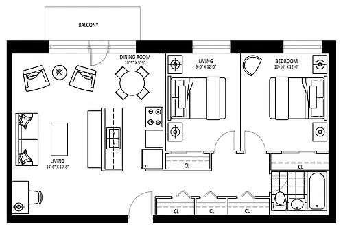 Floor plan 155 Lake Shore - Plan B