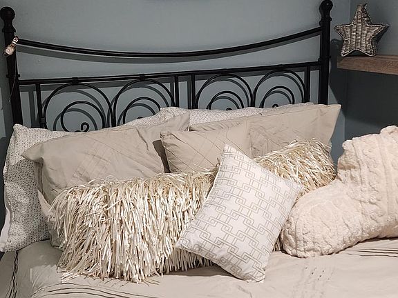 Bedroom view - Furniture not included. Full size bed only in this area