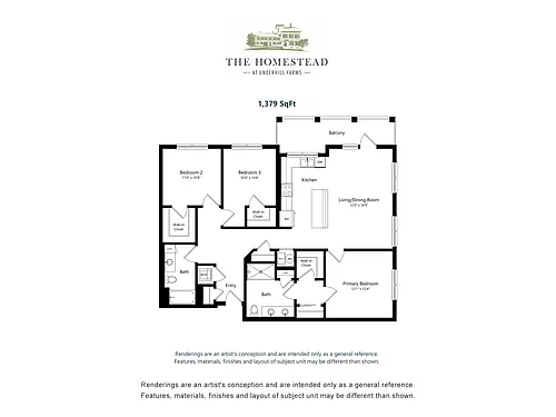 Floor plan Three Bed Two Bath