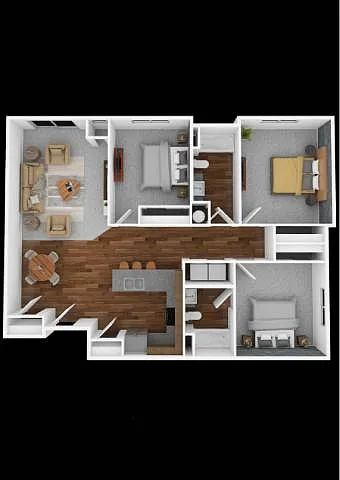 Floor plan Apartment Style 3 Bedroom 2 Bathroom