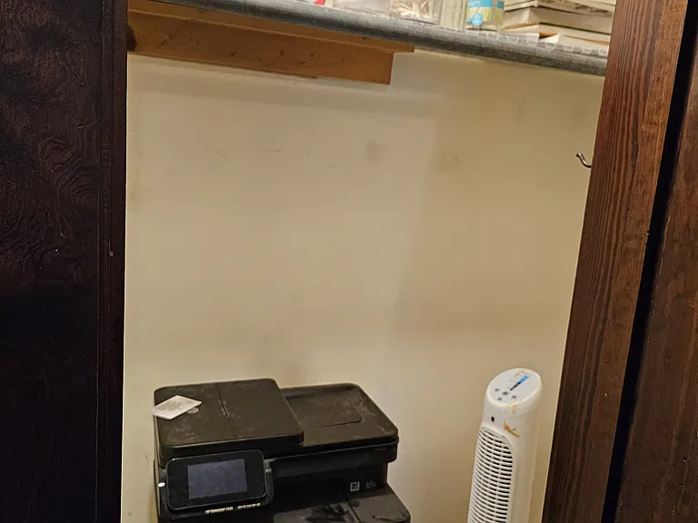 This closet is much larger than it look, biggest in house.