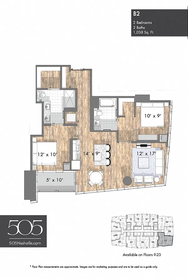 Floor plan 505 Two Bedroom Stack 04