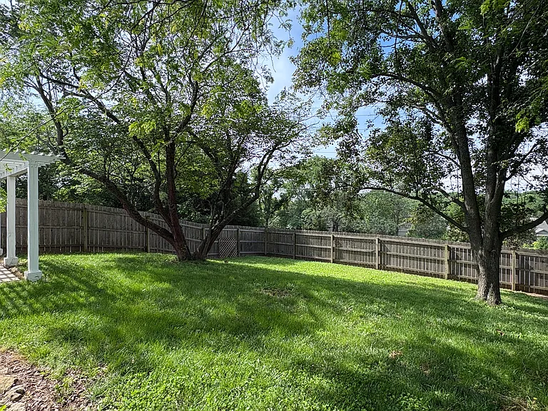 Fenced backyard