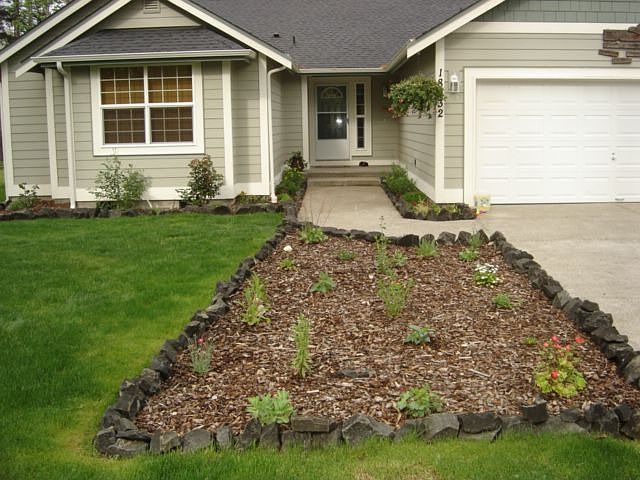 Front yard flower-herb garden