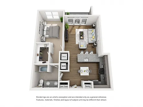 Floor plan Floor Plan F One Bedroom / One Bath